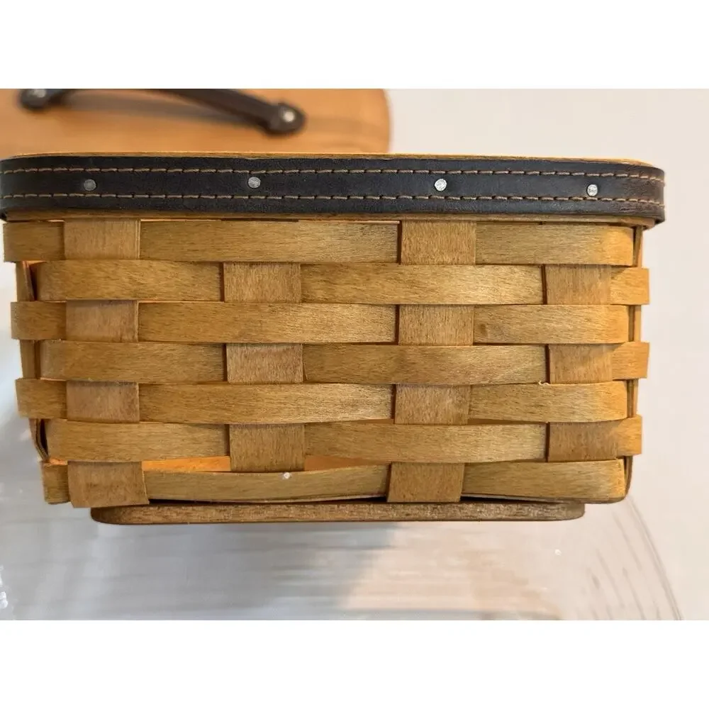 Longaberger 2004 Father’s Day, Dad’s Valet Basket W/ WD Lid, Fabric Liner, Prot